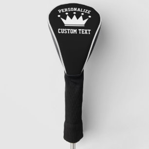 Personalized golf driver cover with crown logo
