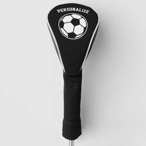 Personalized golf driver cover with soccer logo