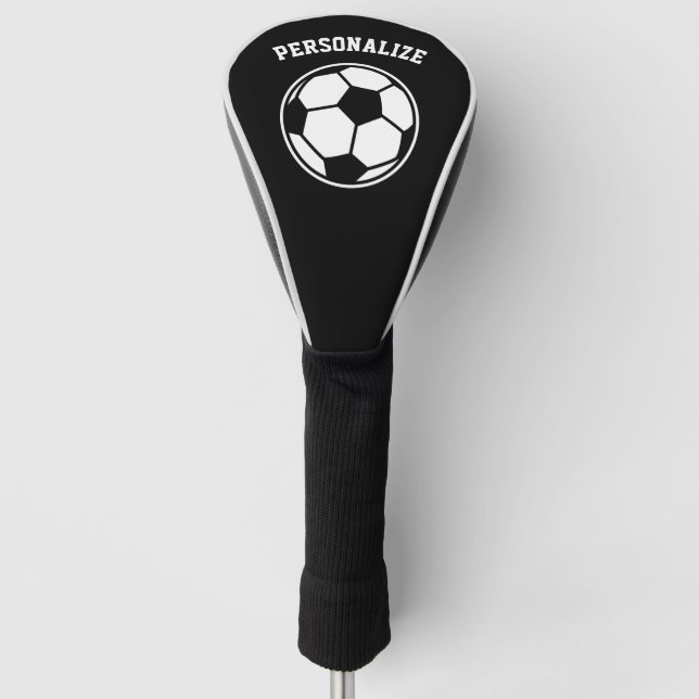 Personalized golf driver cover with soccer logo (Front)
