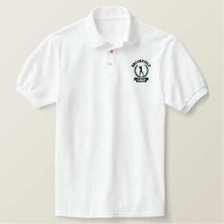 Personalized Golf Emblem with Laurel Leaves Embroidered Polo Shirt