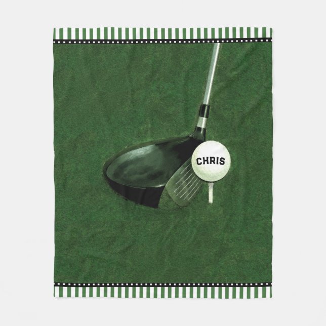 Personalized Golf Fleece Blanket (Front)