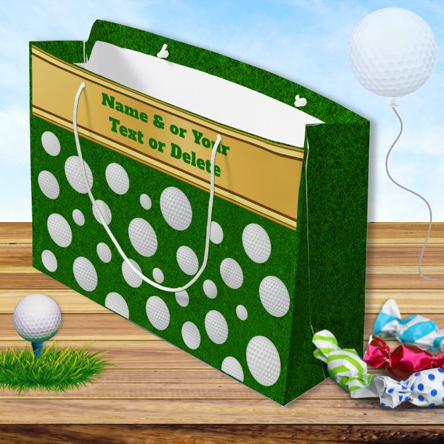Personalized, Golf Gift Bag, Golf Balls  Large Gift Bag (Personalized, Golf Gift Bags. Large Golf Gift Bag for your Gold themed party and golf party supplies)