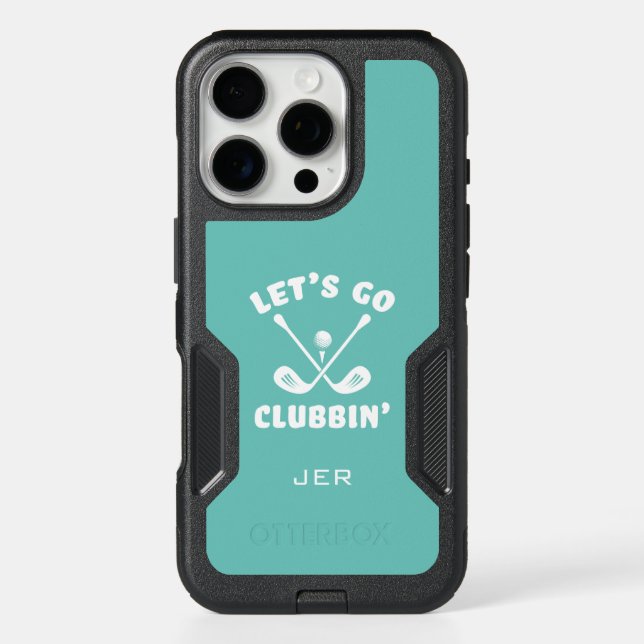 Personalized Golf Gift Funny Modern Teal  Otterbox iPhone Case (Back)
