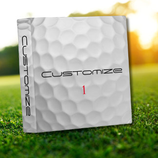 Personalized Golf Gift with Custom Name & Number 3 Ring Binder