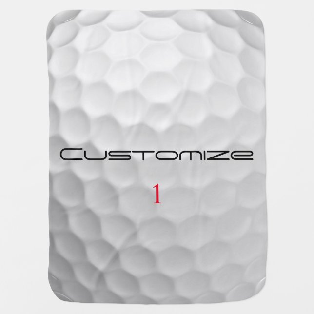 Personalized Golf Gift with Custom Name & Number Baby Blanket (Front)