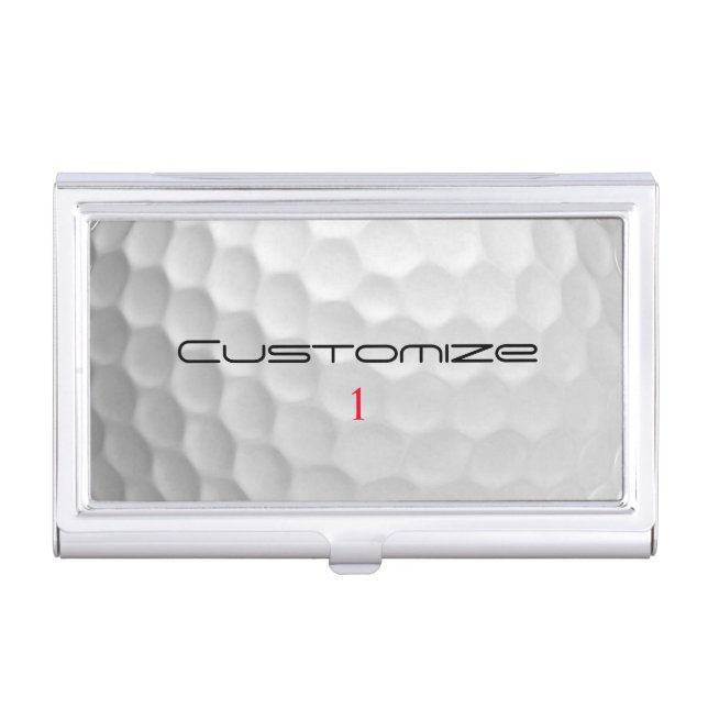 Personalized Golf Gift with Custom Name & Number Business Card Case (Front)