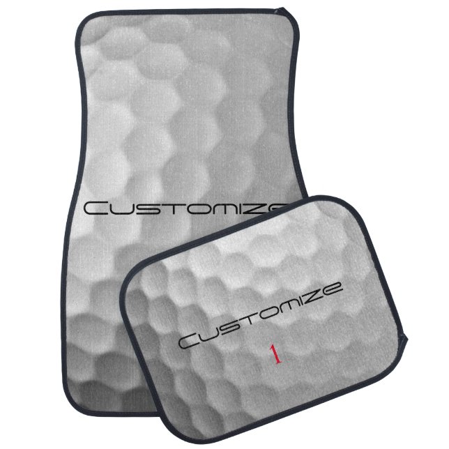 Personalized Golf Gift with Custom Name & Number Car Floor Mat (Set)