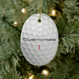 Personalized Golf Gift with Custom Name & Number Ceramic Ornament