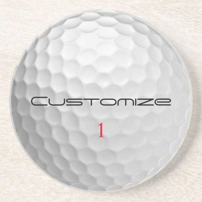 Personalized Golf Gift with Custom Name & Number Coaster (Front)