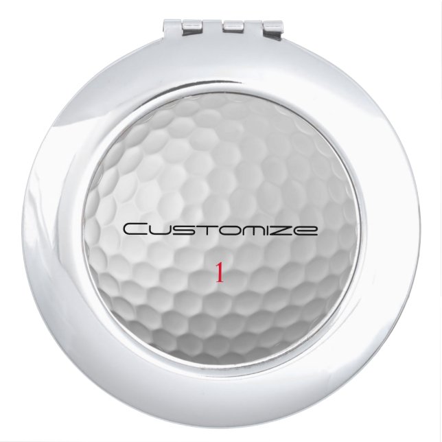 Personalized Golf Gift with Custom Name & Number Compact Mirror (Front)