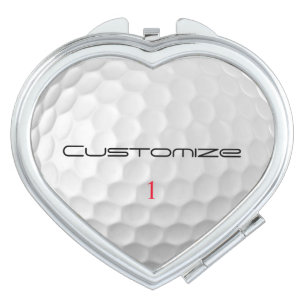 Personalized Golf Gift with Custom Name & Number Compact Mirror