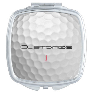 Personalized Golf Gift with Custom Name & Number Compact Mirror