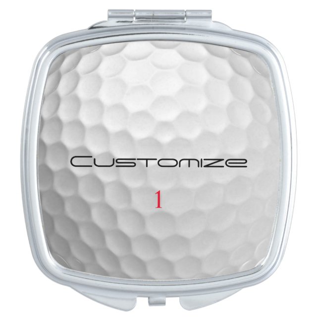 Personalized Golf Gift with Custom Name & Number Compact Mirror (Front)