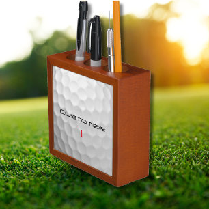 Personalized Golf Gift with Custom Name & Number Desk Organizer