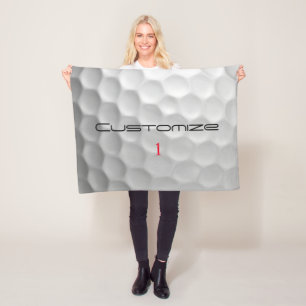 Personalized Golf Gift with Custom Name & Number Fleece Blanket
