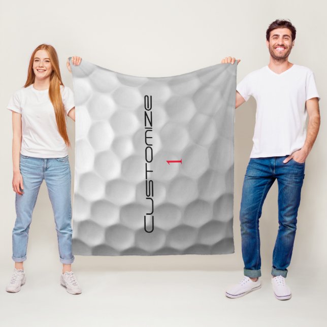 Personalized Golf Gift with Custom Name & Number Fleece Blanket (In Situ)