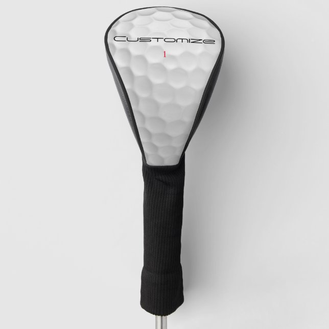 Personalized Golf Gift with Custom Name & Number Head Cover (Front)