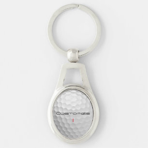 Personalized Golf Gift with Custom Name & Number Keychain