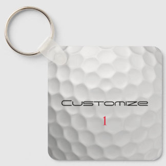Personalized Golf Gift with Custom Name & Number Keychain