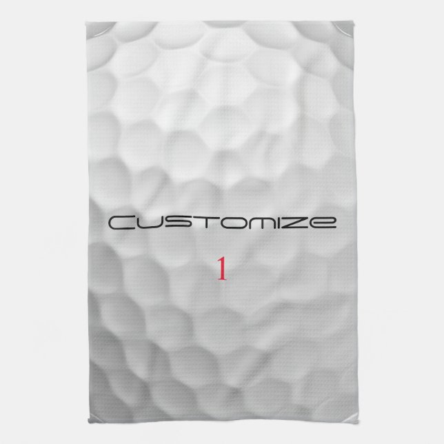 Personalized Golf Gift with Custom Name & Number Kitchen Towel (Vertical)