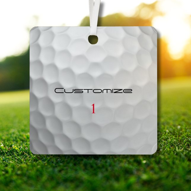 Personalized Golf Gift with Custom Name & Number Metal Ornament (Creator Uploaded)