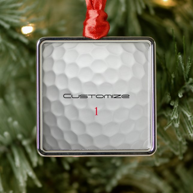 Personalized Golf Gift with Custom Name & Number Metal Ornament (Tree)