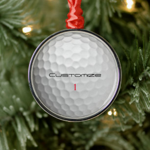 Personalized Golf Gift with Custom Name & Number Metal Ornament