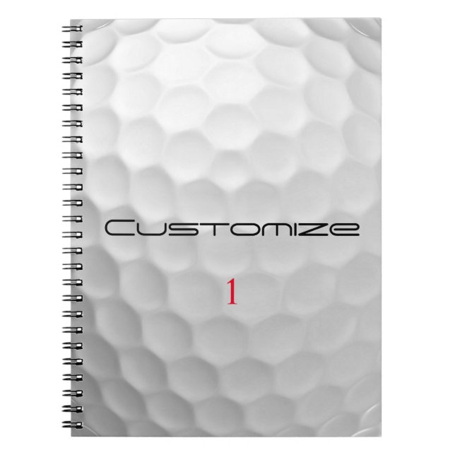 Personalized Golf Gift with Custom Name & Number Notebook (Front)