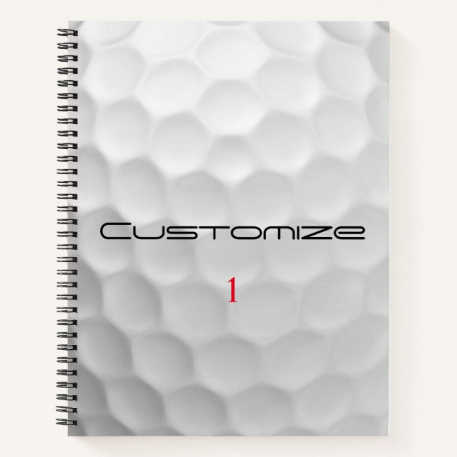 Personalized Golf Gift with Custom Name & Number Notebook (Front)