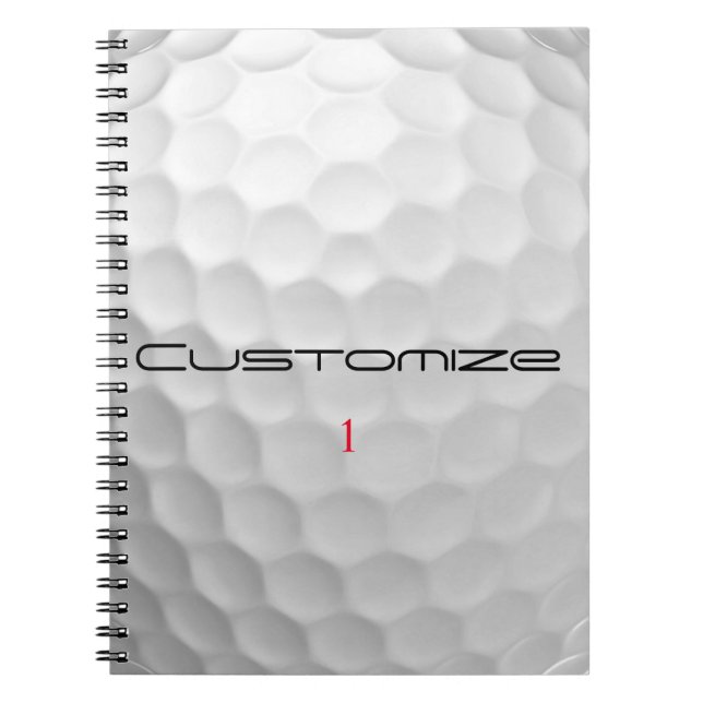 Personalized Golf Gift with Custom Name & Number Notebook (Front)