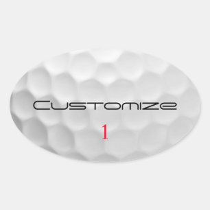 Personalized Golf Gift with Custom Name & Number Oval Sticker