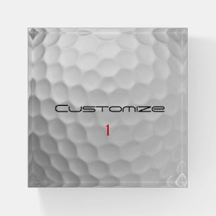 Personalized Golf Gift with Custom Name & Number Paperweight