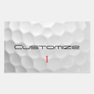 Personalized Golf Gift with Custom Name & Number Rectangular Sticker