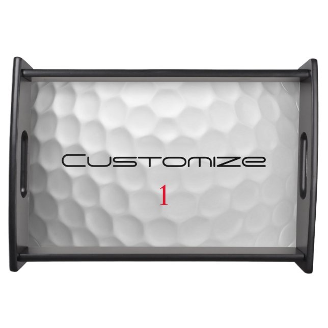 Personalized Golf Gift with Custom Name & Number Serving Tray (Front)