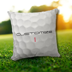 Personalized Golf Gift with Custom Name & Number Throw Pillow