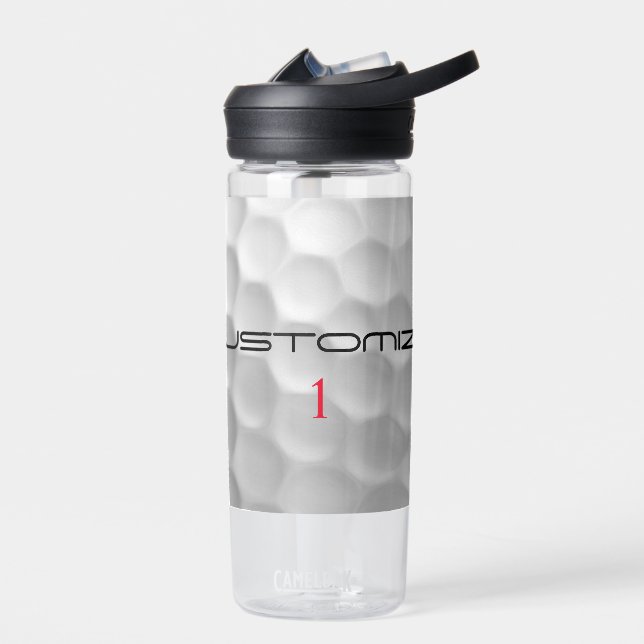 Personalized Golf Gift with Custom Name & Number Water Bottle (Left)