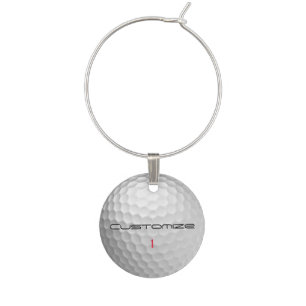 Personalized Golf Gift with Custom Name & Number Wine Charm