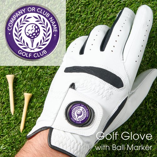 Personalized Golf Glove Ball Marker Dark Purple