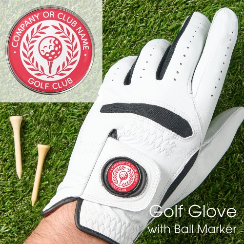 Personalized Golf Glove Ball Marker Red