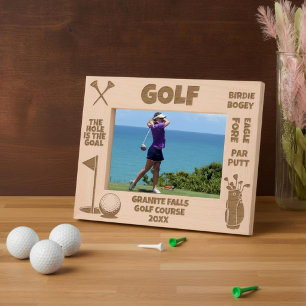 Personalized Golf Golfer The Hole Is The Goal Engraved Frames