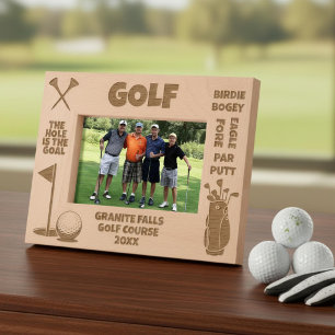 Personalized Golf Golfer The Hole Is The Goal Engraved Frames