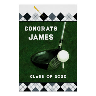 Personalized Golf Graduation Poster