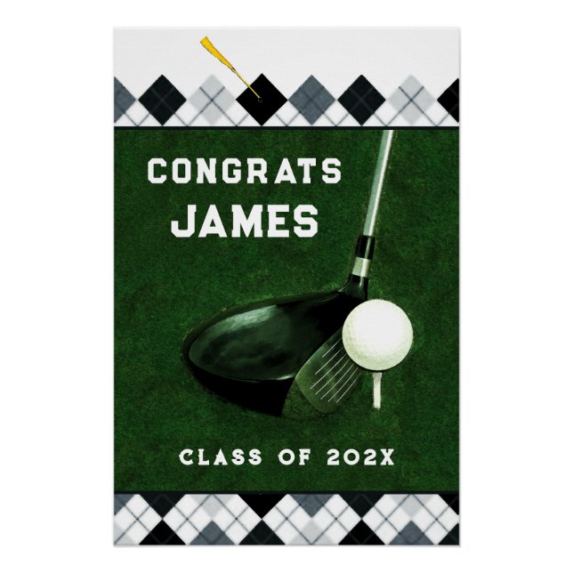Personalized Golf Graduation Poster (Front)