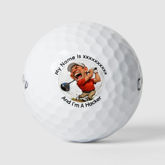 Personalized Golf Hacker Callaway Golf Balls (Front)