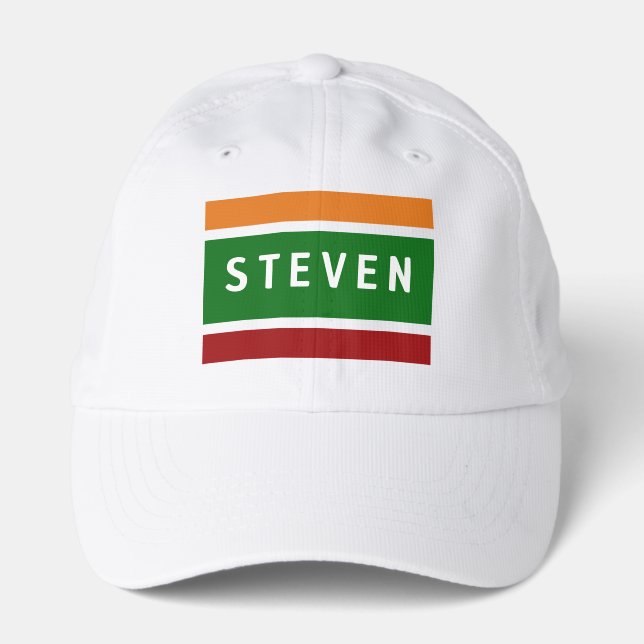 Personalized Golf Hat Retro Gas Station Name Tag (Front)