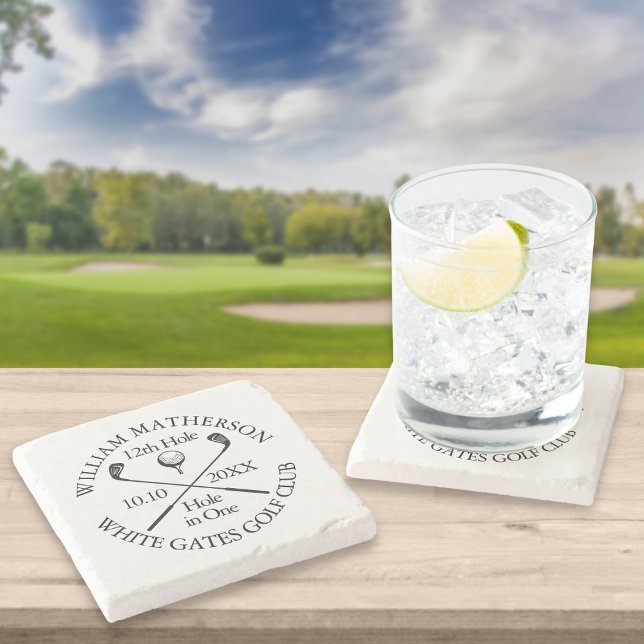 Personalized Golf Hole in One Award Stone Coaster (Creator Uploaded)