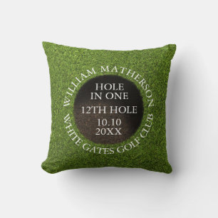 Personalized Golf Hole in One Award Throw Pillow