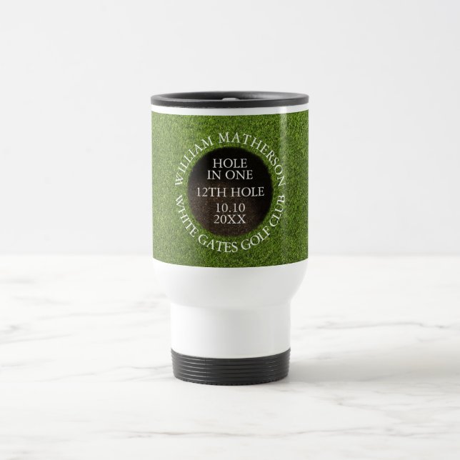 Personalized Golf Hole in One Award Travel Mug (Center)