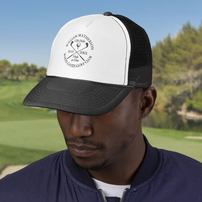 Personalized Golf Hole in One Classic Modern Trucker Hat (Personalized Golf Hole in One Classic Modern Trucker Hat)