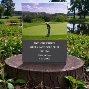 Personalized Golf Hole in One Golfer Photo  Acrylic Award